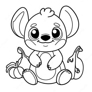 Cute Stitch In A Pumpkin Coloring Page 12972-10670