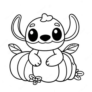 Cute Stitch In A Pumpkin Coloring Page 12972-10671