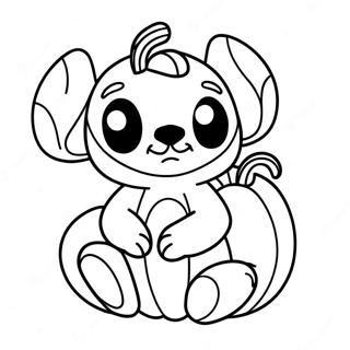 Cute Stitch In A Pumpkin Coloring Page 12972-10672