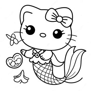 Hello Kitty Mermaid Coloring Pages