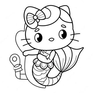 Hello Kitty Mermaid Coloring Page 13001-10690