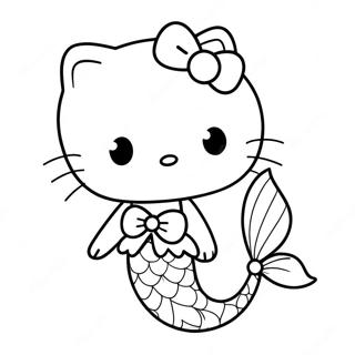 Hello Kitty Mermaid Coloring Page 13001-10691