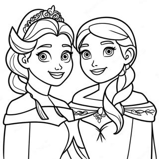 Elsa And Anna Coloring Pages