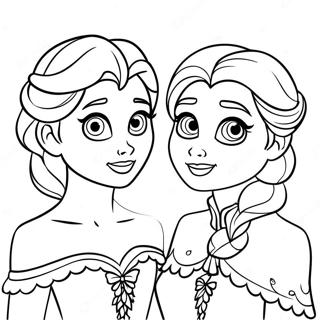 Elsa And Anna Coloring Page 13011-10698