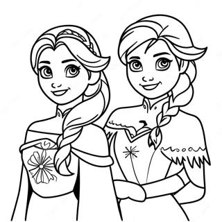 Frozen Princesses Coloring Page 13012-10703