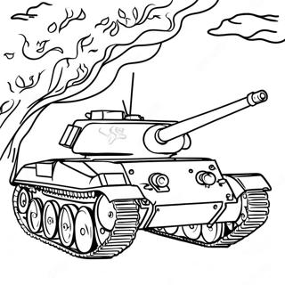 Realistic Military Tank Coloring Page 1302-1037