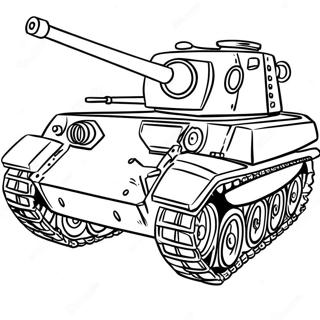 Realistic Military Tank Coloring Page 1302-1039