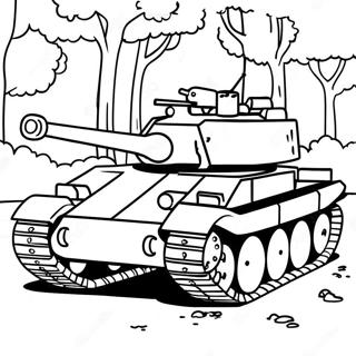 Realistic Military Tank Coloring Page 1302-1040