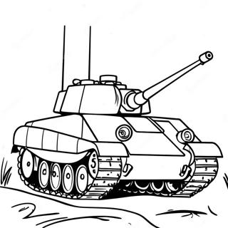 Realistic Military Tank Coloring Page 1302-1154