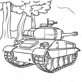 Realistic Military Tank Coloring Page 1302-1155