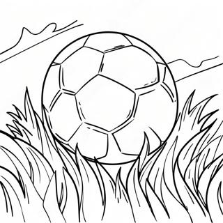 Colorful Soccer Ball On Grass Coloring Page 13032-10717