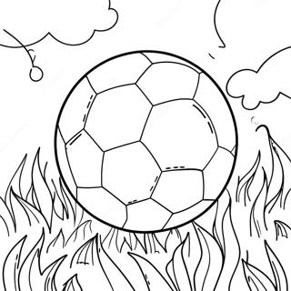 Colorful Soccer Ball On Grass Coloring Page 13032-10718