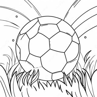 Colorful Soccer Ball On Grass Coloring Page 13032-10719