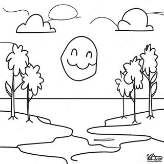 Colorful Sunset Sky Coloring Page 13042-10723