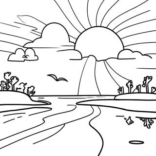 Colorful Sunset Sky Coloring Page 13042-10724