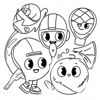 Brozone Characters Playing Sports Coloring Page 13052-10739