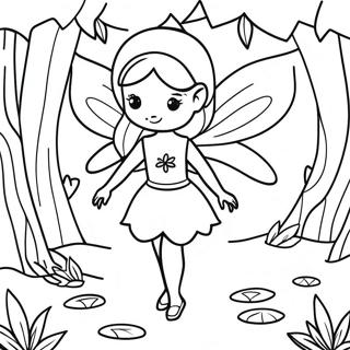 Enchanting Fairy In A Magical Forest Coloring Page 13092-10765