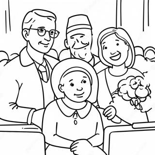 Thankful Family At Church Coloring Page 13152-10814