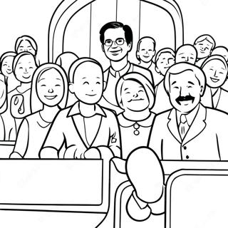 Thankful Family At Church Coloring Page 13152-10815