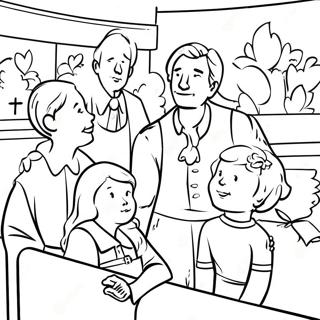 Thankful Family At Church Coloring Page 13152-10816