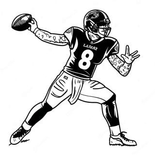 Lamar Jackson Action Pose Coloring Page 13191-10843