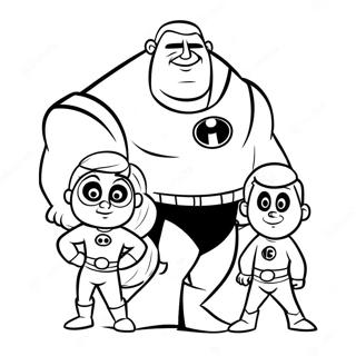 Incredibles Family Coloring Page 1321-1048