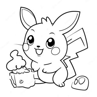 Cute Pichu Playing With Friends Coloring Page 13242-10881