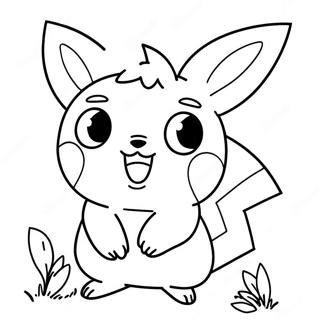 Cute Pichu Playing With Friends Coloring Page 13242-10883