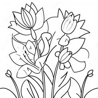 Colorful May Day Flowers Coloring Page 13252-10889