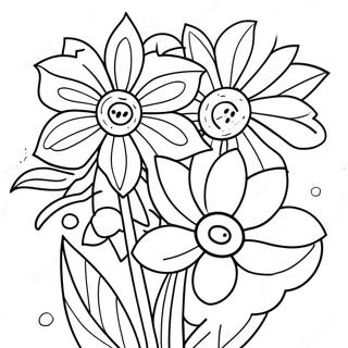 Colorful May Day Flowers Coloring Page 13252-10892