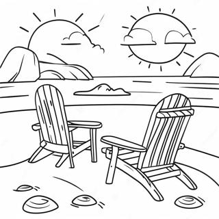 Sunny Day Beach Scene Coloring Page 13261-10894