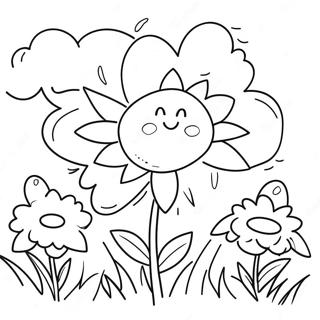 Bright Sunny Day With Flowers Coloring Page 13262-10897