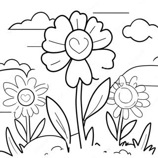 Bright Sunny Day With Flowers Coloring Page 13262-10900