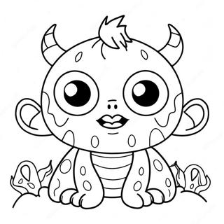 Cute Monster With Big Eyes Coloring Page 132-109