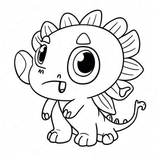 Cute Monster With Big Eyes Coloring Page 132-111