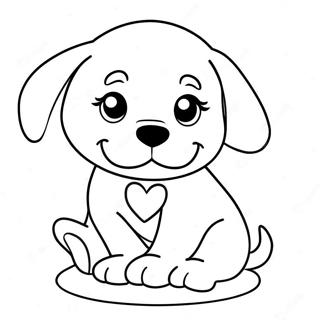 Puppy Valentines Day Coloring Pages