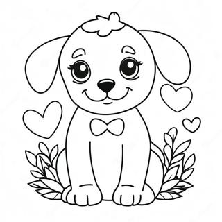 Puppy Valentines Day Coloring Page 13301-10923