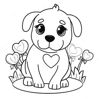 Puppy Valentines Day Coloring Page 13301-10924