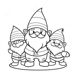 Christmas Gnomes Coloring Pages