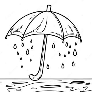 Colorful Umbrellas In The Rain Coloring Page 13322-10944