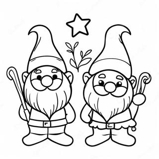 Festive Christmas Gnomes Coloring Page 1332-1063