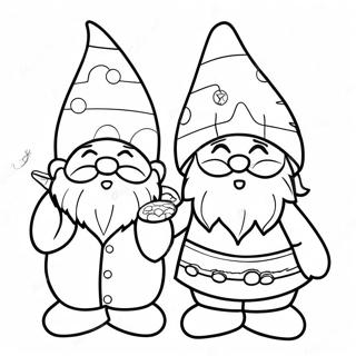 Festive Christmas Gnomes Coloring Page 1332-1064