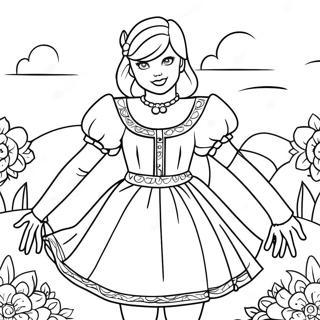 Whimsical Taylor Swift In Folklore Outfit Coloring Page 13342-10961