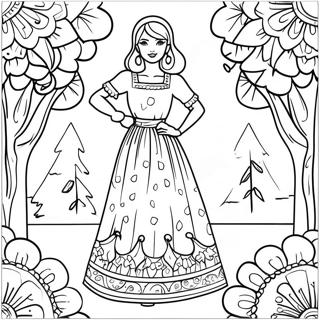 Whimsical Taylor Swift In Folklore Outfit Coloring Page 13342-10964