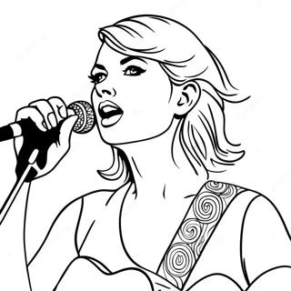 Enchanting Taylor Swift In Concert Coloring Page 13352-10969