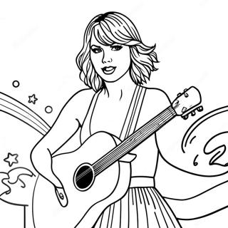 Enchanting Taylor Swift In Concert Coloring Page 13352-10970