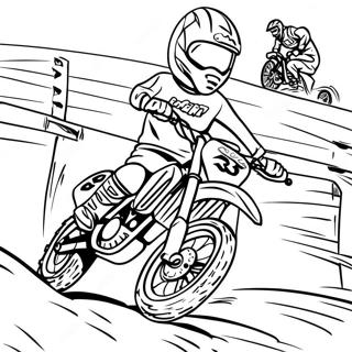 Supercross Dirt Bike Racing Scene Coloring Page 13371-10982