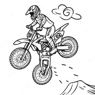 Exciting Supercross Dirt Bike Jump Coloring Page 13372-10985