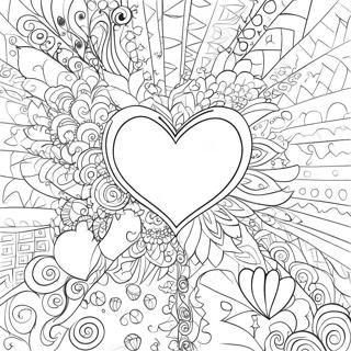 Colorful Hearts With Patterns Coloring Page 13382-10997