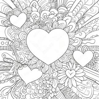 Colorful Hearts With Patterns Coloring Page 13382-10998